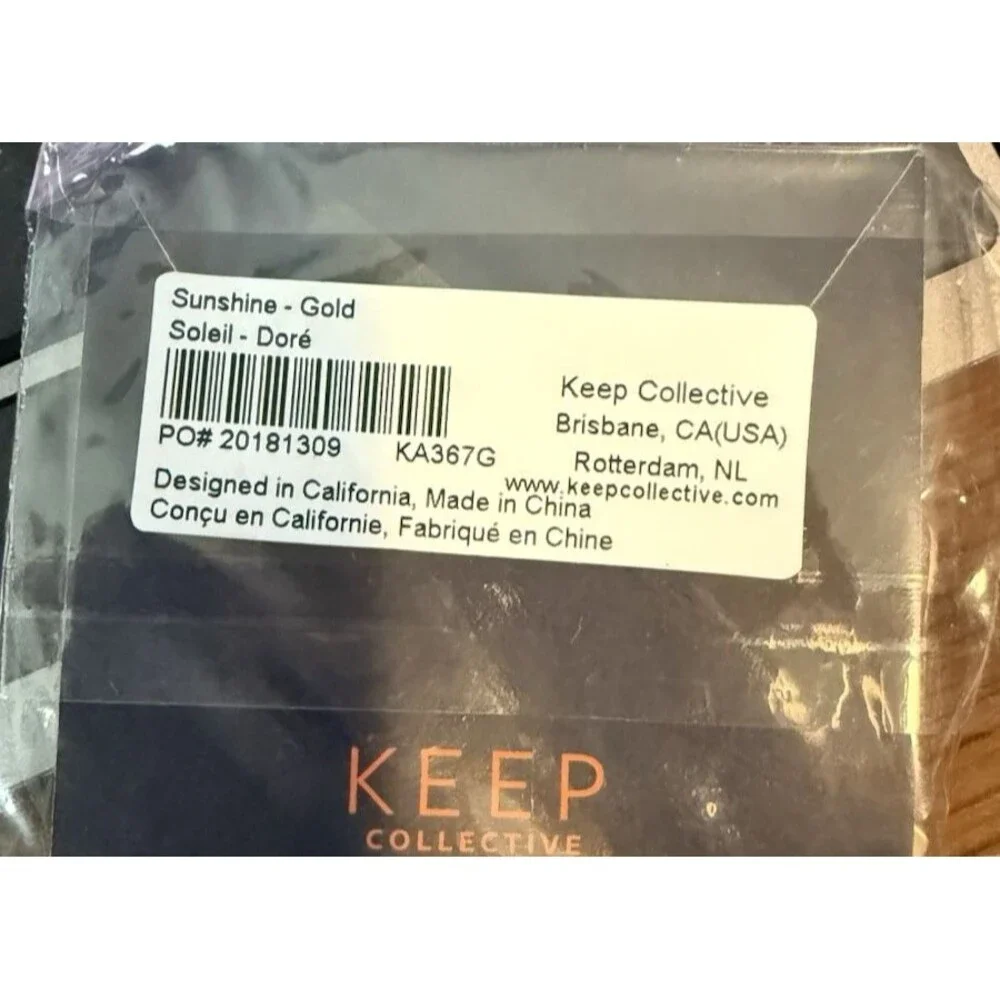 KEEP Collective Sunshine Sun Gold Slider Charm Pave Stone NIP